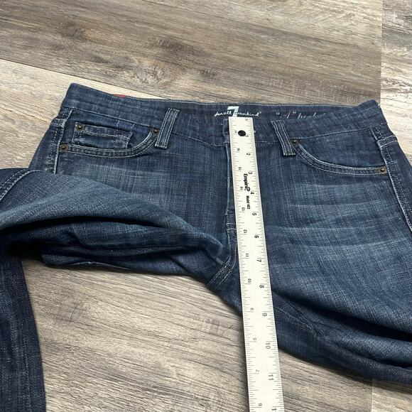 Vintage Y2K 7 For All Mankind Blue Women 27 Rhinestone A Pocket Flared Jeans - Picture 11 of 14